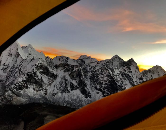 Sunset from inside the tent