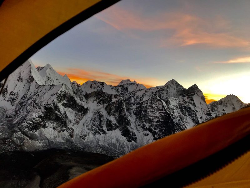 Sunset from inside the tent