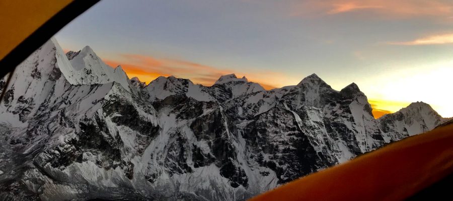 Sunset from inside the tent